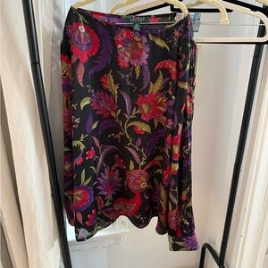 Ralph Lauren Asymmetrical Skirt with Vibrant Floral Design